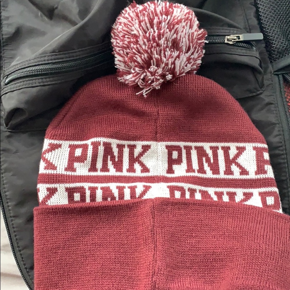 Burgandy/ maroon beanie from PINK